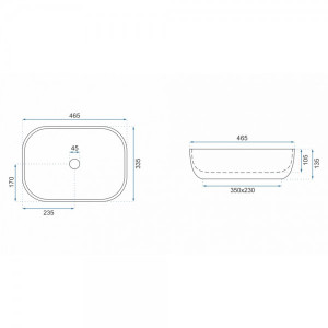 Умывальник Rea Livia Stone - размер
