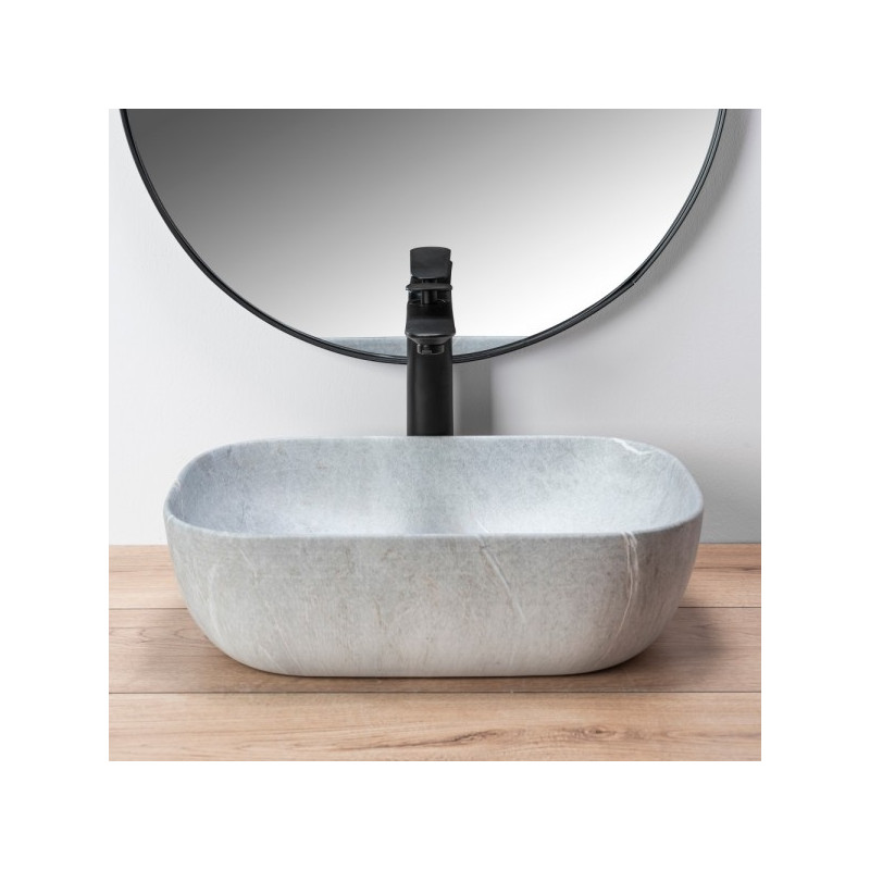 Умывальник Rea Livia Grey Mat - вид спереди