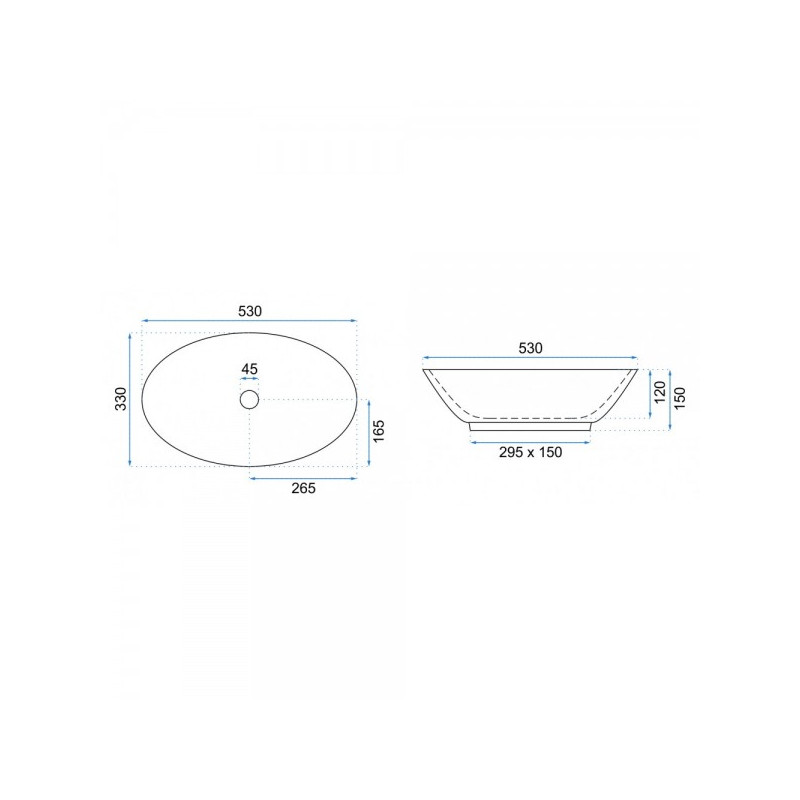 Умывальник Rea Pamela - размер