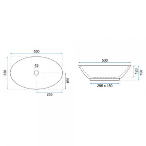 Умывальник Rea Pamela - размер