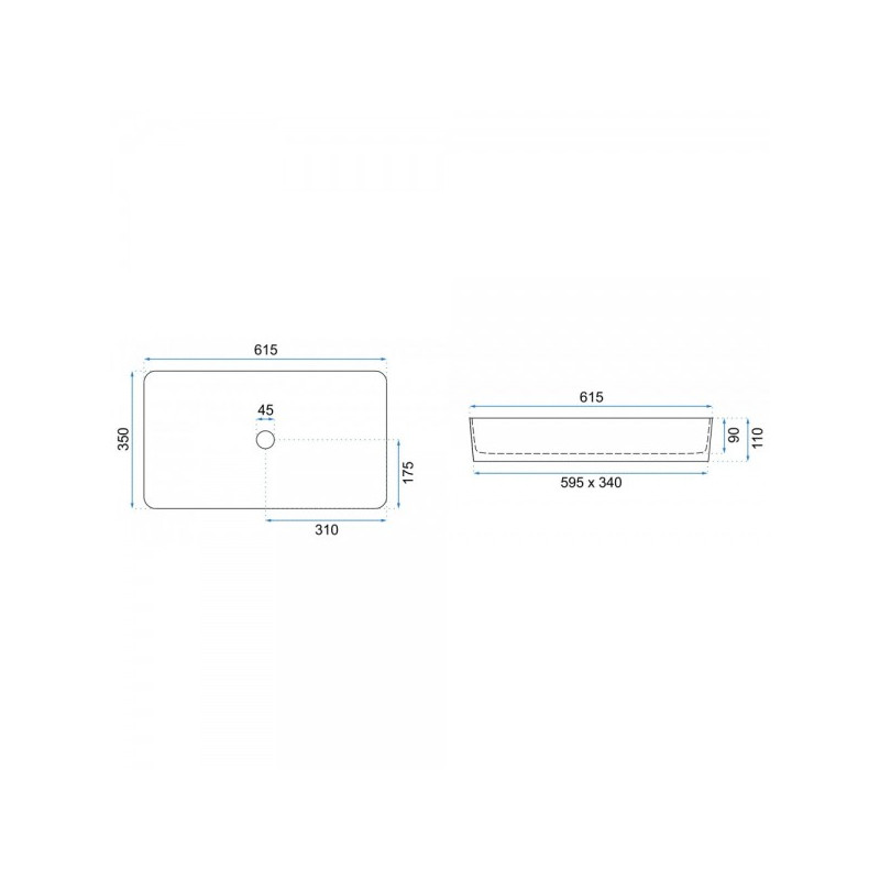 Умывальник Rea Denis - размер