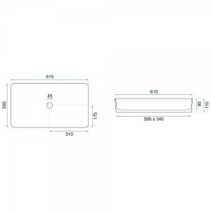 Умывальник Rea Denis - размер