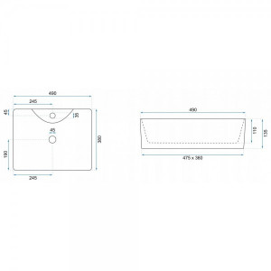 Умывальник Rea Kelly Marmo - размер