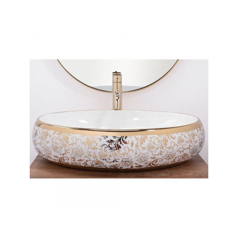 Умывальник Rea Meryl White Gold - вид спереди