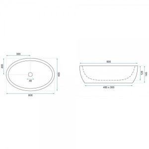 Умывальник Rea Meryl White Gold - размер