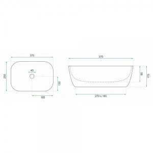 Умывальник Rea Belinda Mini - размер