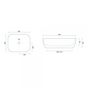 Умывальник Rea Mona Slim - размер