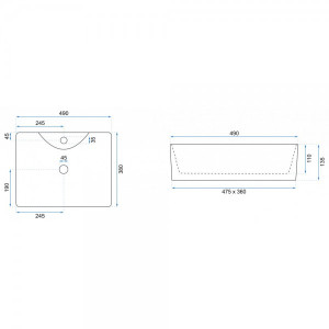 Умывальник Rea Kelly - размер