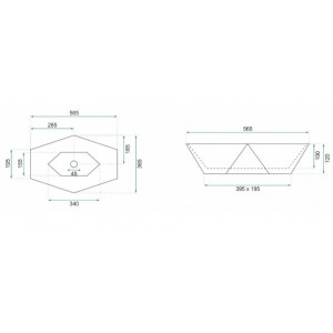 Умывальник Rea Vegas - размер