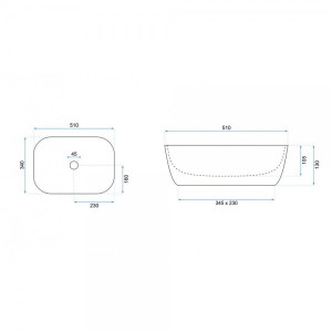 Умывальник Rea Claudia White - размер