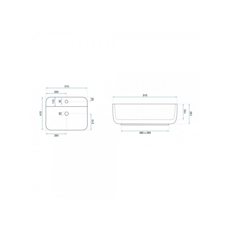 Умывальник Rea Martina - размер