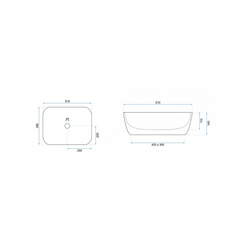 Умывальник Rea Freja Biege - размер