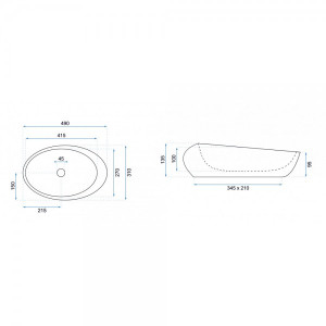 Умывальник Rea Roxy С Stone - размер