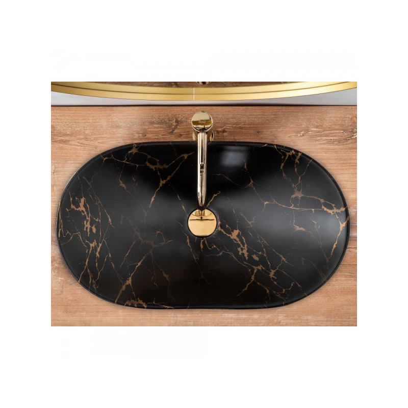 Умывальник Rea Royal Black Marble Matt - вид сверху