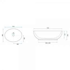 Умывальник Rea Carola Slim - размер