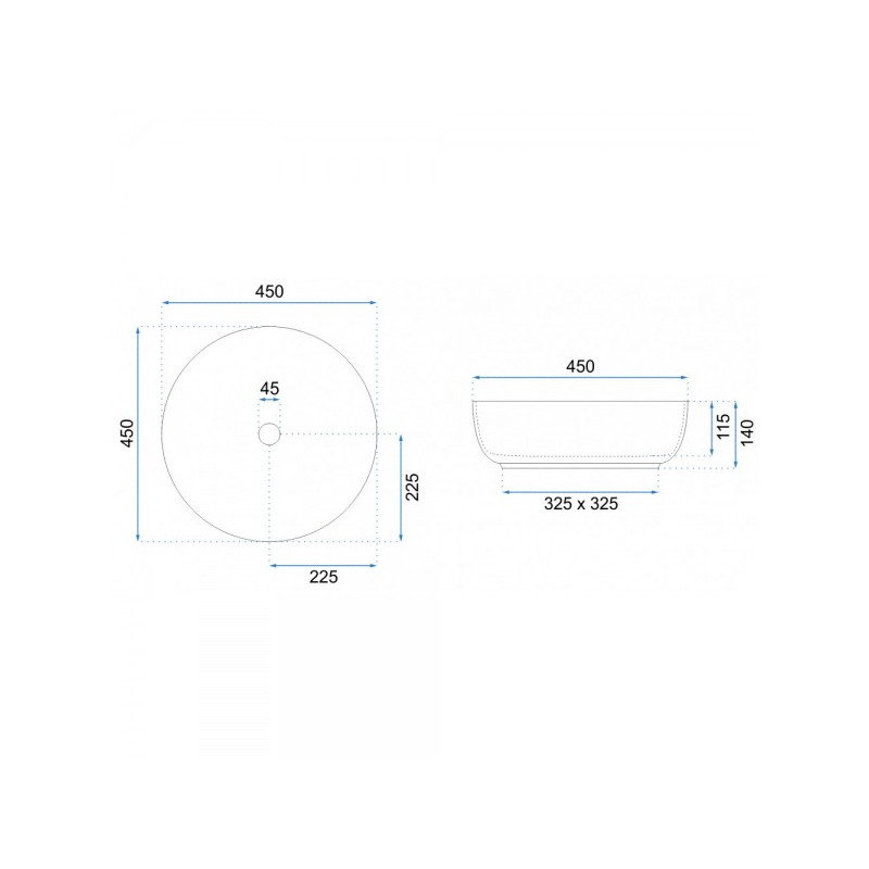Умывальник Rea Elma - размер