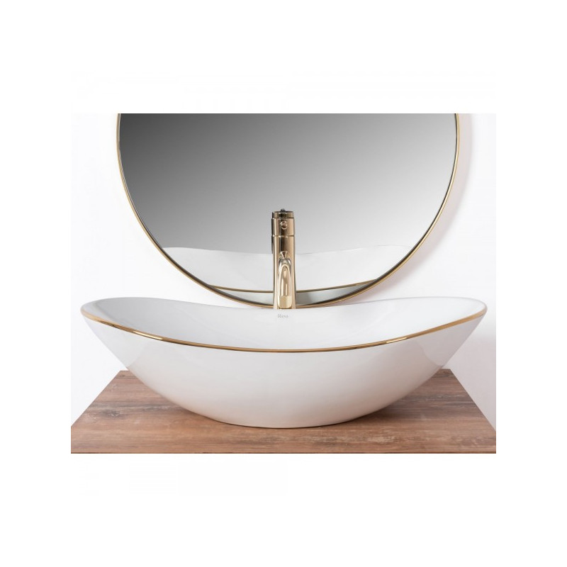 Умывальник Rea Royal Gold Edge - вид спереди