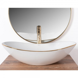 Умывальник Rea Royal Gold Edge - вид спереди