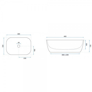 Умывальник Rea Marbel - размер
