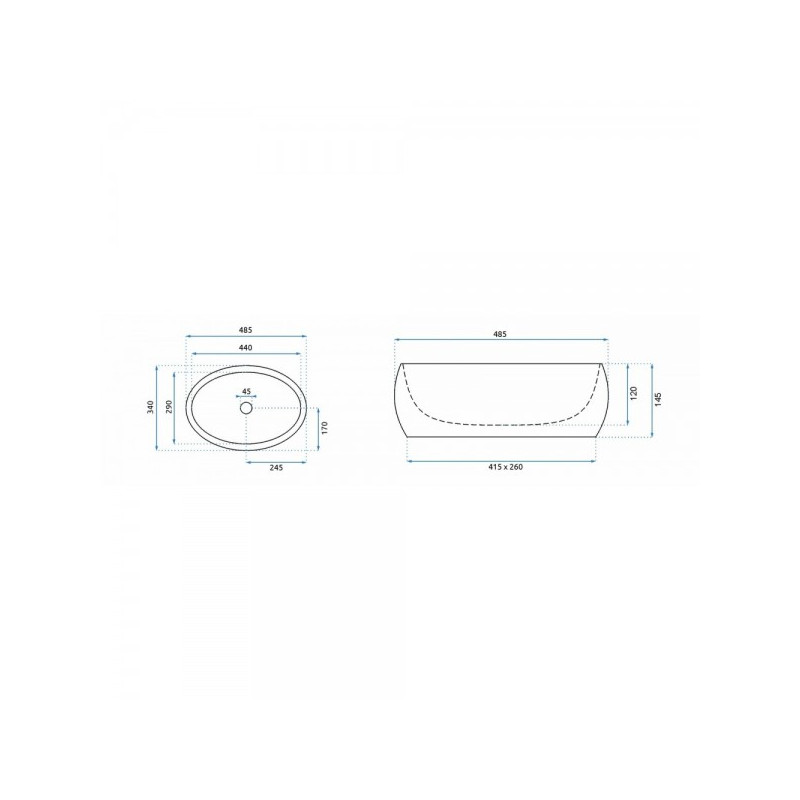 Умывальник Rea Linda Lava - размер