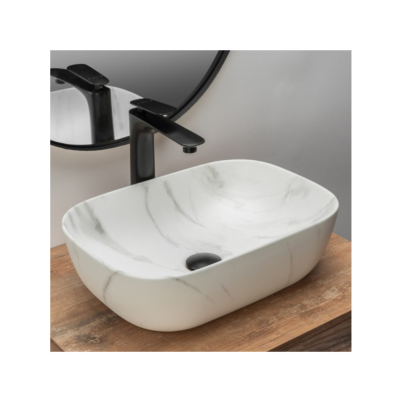 Умывальник Rea Belinda Marmur Matt - вид сбоку