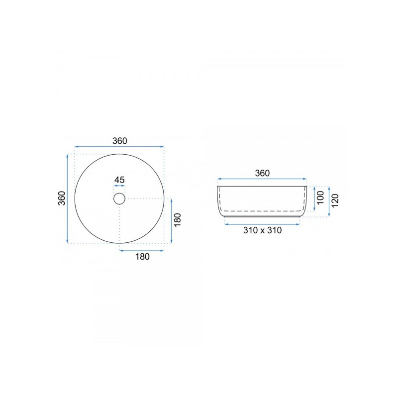 Умывальник Rea Sami Marble Matt