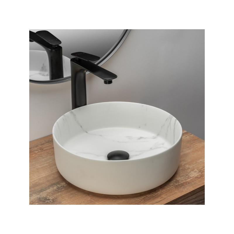 Умывальник Rea Sami Marble Matt - вид сбоку