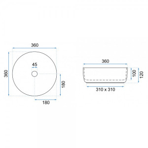Умывальник Rea Sami Marble Matt