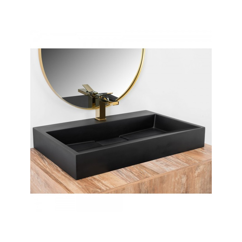 Умывальник Rea Goya Black 70 - общий вид