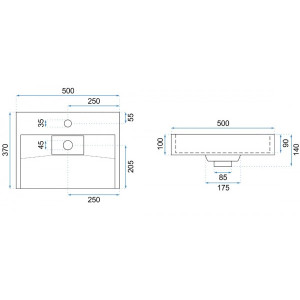 Умывальник Rea Goya 50 - размер