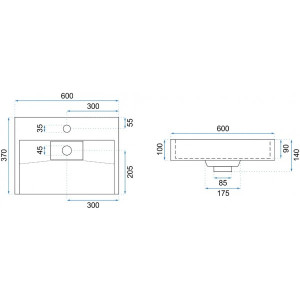 Умывальник Rea Goya 60 - размер