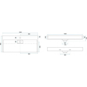 Умывальник Rea Goya 100 - размер