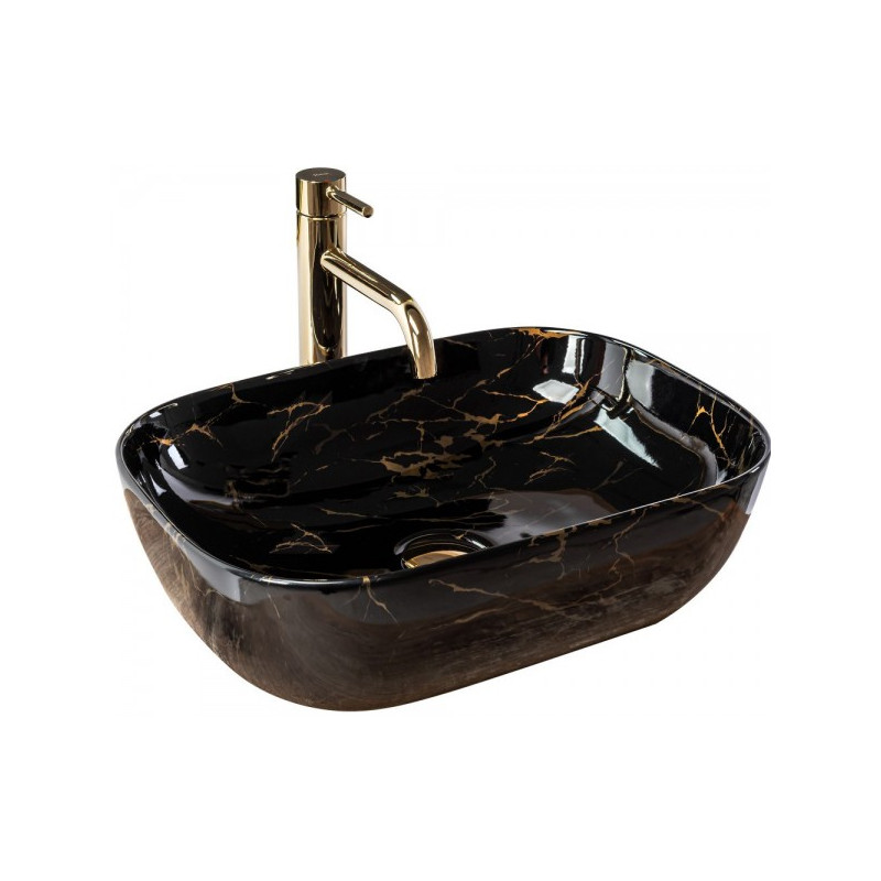 Умывальник Rea Belinda Black Marble Shiny