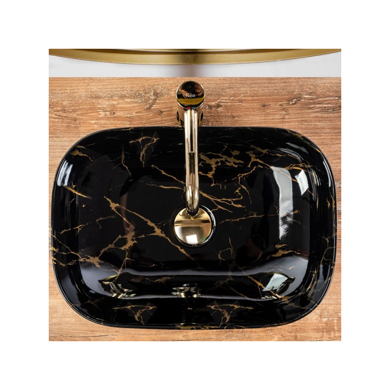 Умывальник Rea Belinda Black Marble Shiny - вид сверху