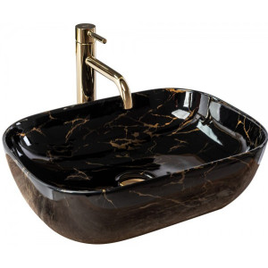 Умывальник Rea Belinda Black Marble Shiny