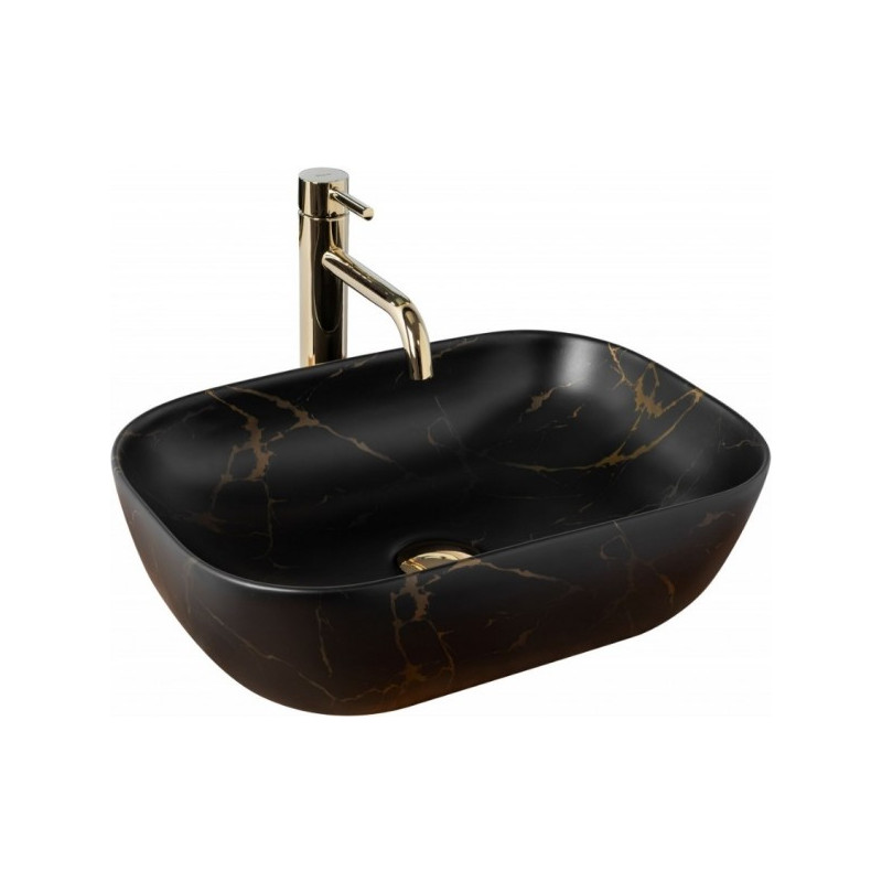 Умывальник Rea Belinda Black Marble Matt