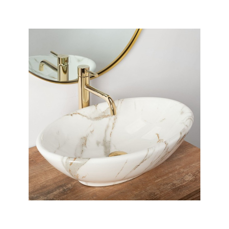 Умывальник Rea Pamela Shiny Aiax Marmur - общий вид