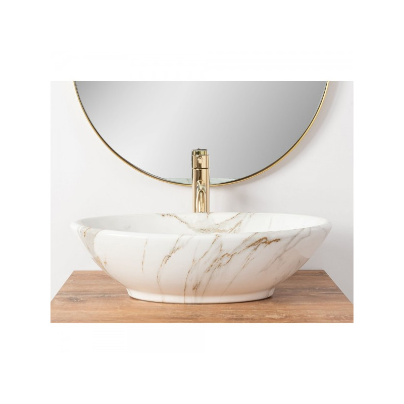 Умывальник Rea Pamela Shiny Aiax Marmur - вид спереди