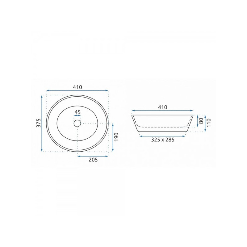 Умывальник Rea Saga - размер