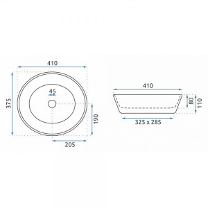 Умывальник Rea Saga - размер