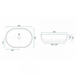 Умывальник Rea Lara Stone - размер