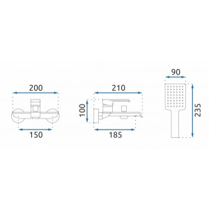 Смеситель Rea Hass Rea-B9967 черный схема