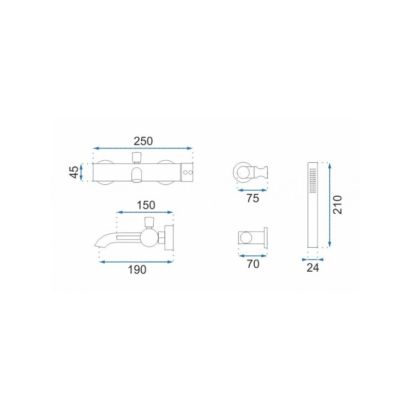 Смеситель Rea Lungo Rea-B6641 хром схема