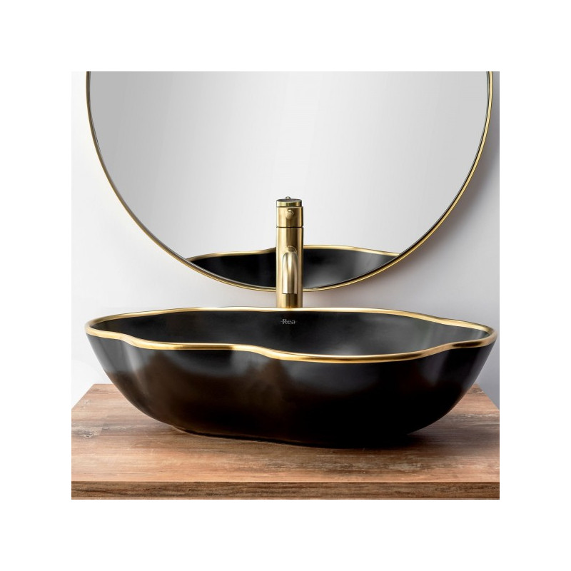 Смеситель Rea Lungo Rea-B4526 матовое золото спереди