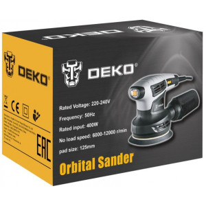 Эксцентриковая шлифмашина DEKO DKG400-125 063-2203 коробка