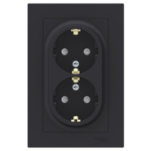 Розетка Schneider Electric AtlasDesign ATN001026 карбон спереди