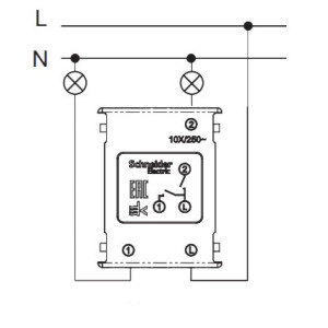 Выключатель Schneider Electric Atlas Design ATN441051 карбон схема подключения