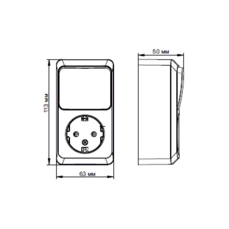 Выключатель с розеткой Schneider Electric Etud BPA16-204K параметры