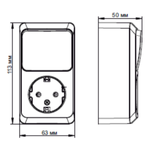 Выключатель с розеткой Schneider Electric Etud BPA16-204K параметры