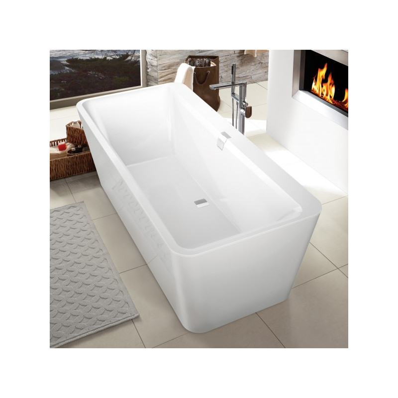 Ванна квариловая Villeroy & Boch Squaro Edge 12 170x75 (с ножками и сифоном) сбоку